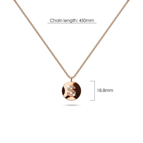 Solid 925 Sterling Silver Initial Alphabet Personalised Disc Necklace